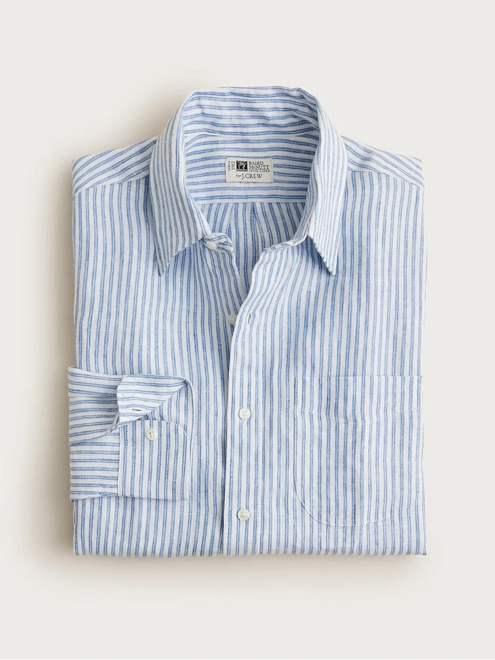 NWT J.Crew Slim Baird McNutt Irish linen Point-Collar Shirt